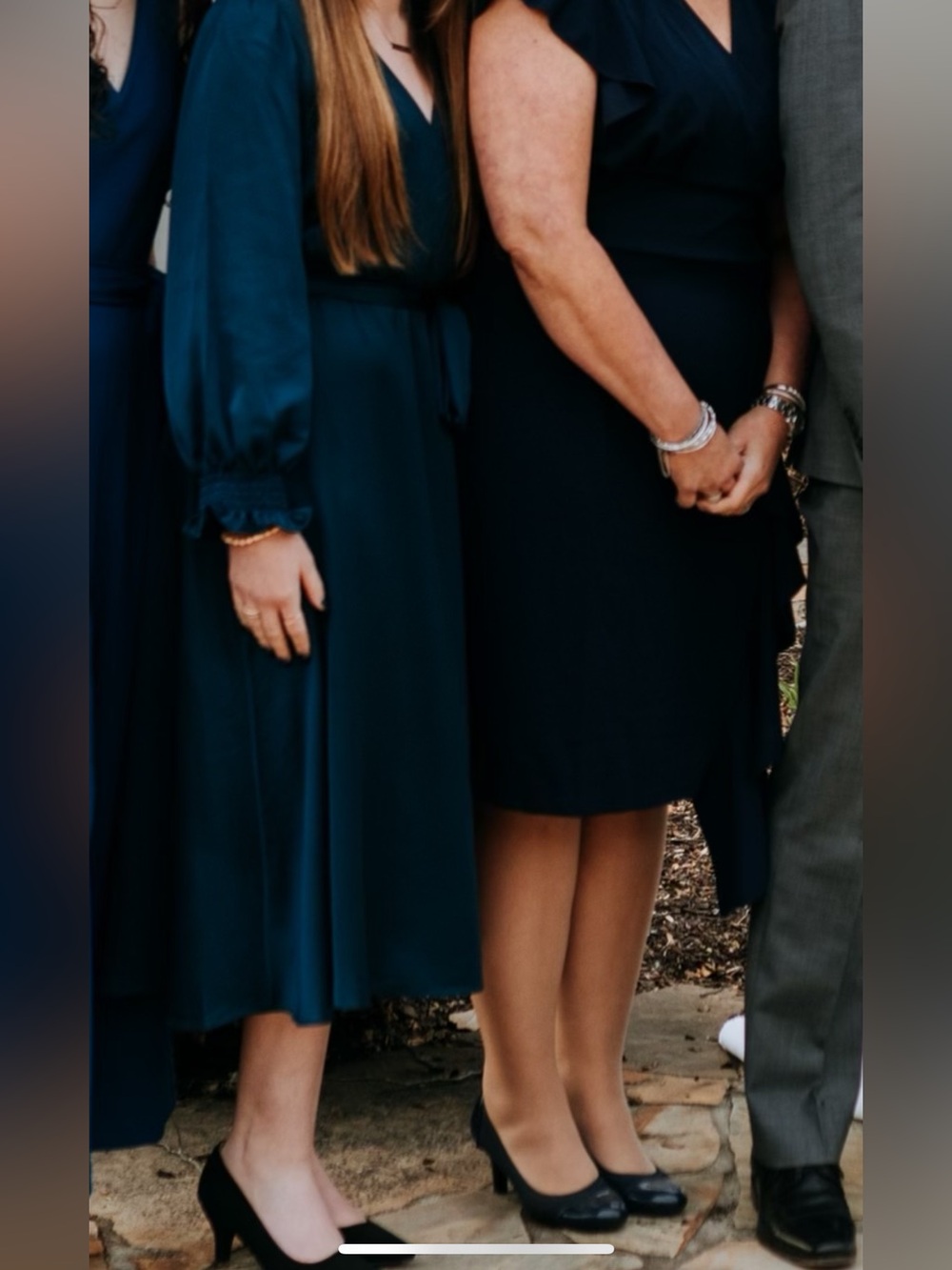 Taylor Navy Long Sleeve V-Neck Maxi Dress